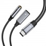 Adaptador Tech-Protect Ultraboost USB-C para USB-C e mini jack 3,5 mm, 60W, preto