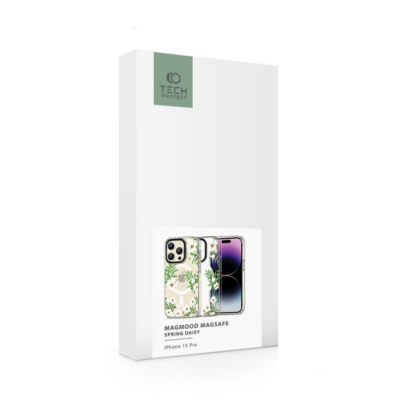 Capa MagSafe Tech-Protect MagMood para Apple iPhone 15 Pro, Spring Daisy (THP2327)