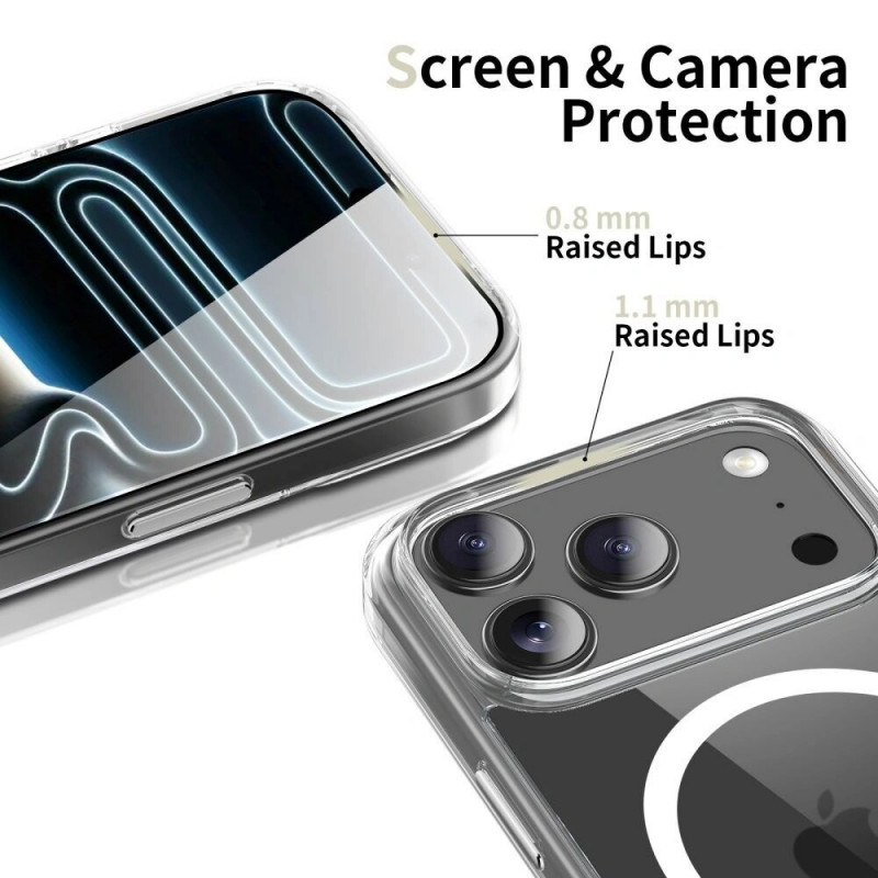 Capa Tech-Protect Flexair Hybrid CC MagSafe para Apple iPhone 17 Pro, transparente