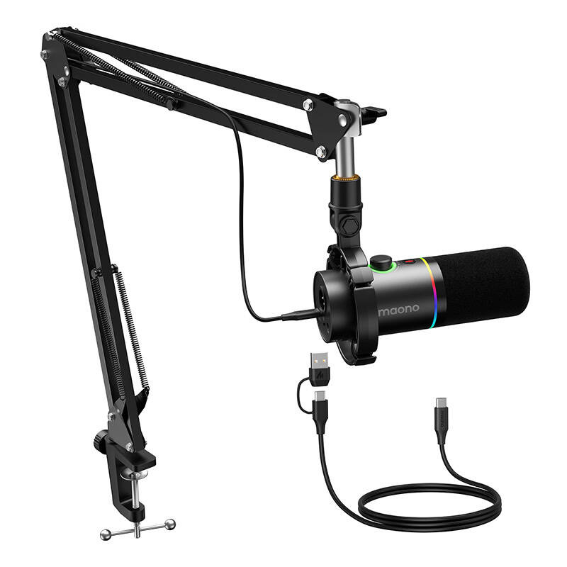Microfone dinâmico Maono PD200XS, preto