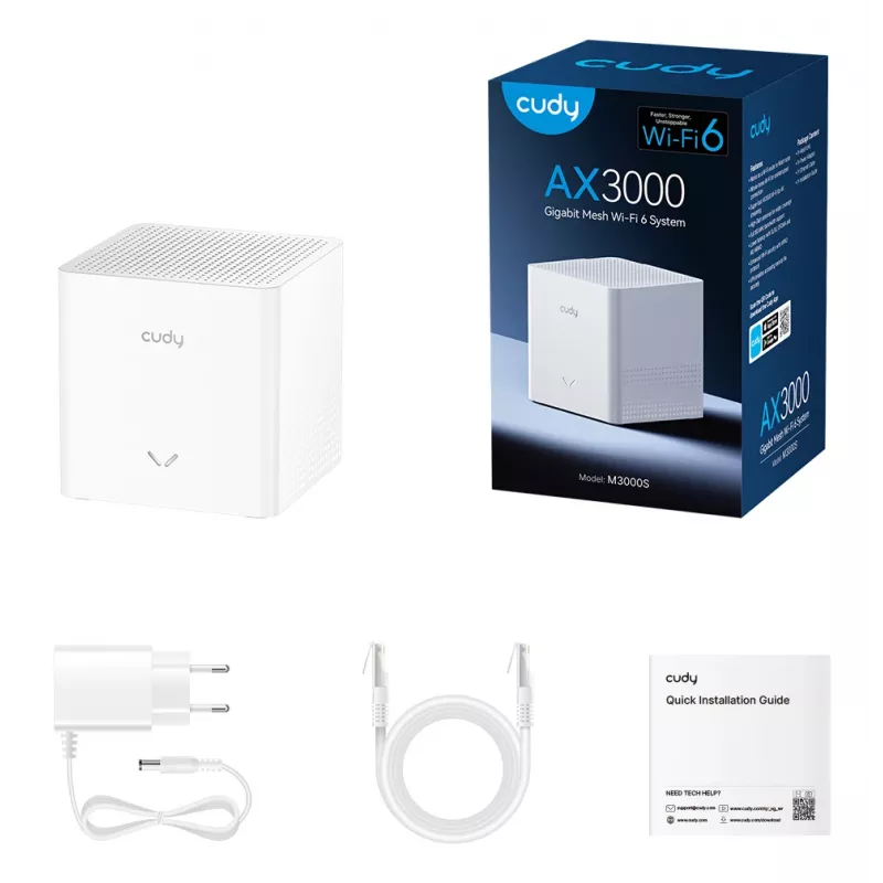 Sistema Mesh CUDY M3000S AX3000 Wi-Fi 6, 1-Pack