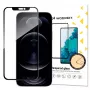 Película de vidro temperado Wozinsky Super Tough Full Glue com moldura compatível com capa para iPhone 14 Plus / 13 Pro Max, preto