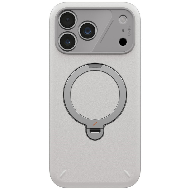 Capa UNIQ Elix para Apple iPhone 18 Pro Max / 17 Pro Max, suporte rotativo 360, cinza-claro