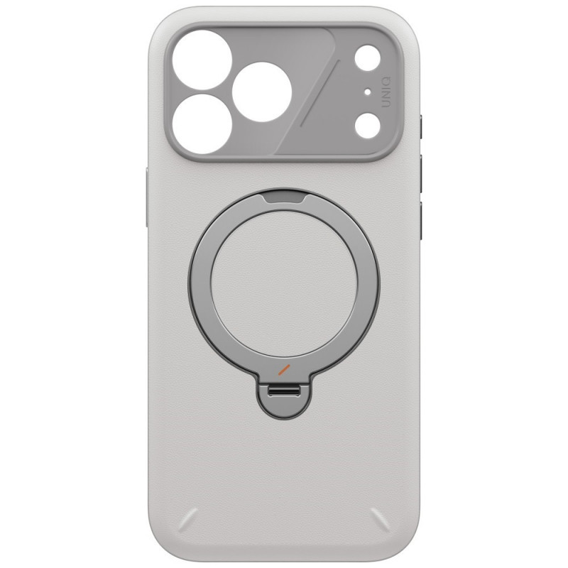 Capa UNIQ Elix para Apple iPhone 18 Pro Max / 17 Pro Max, suporte rotativo 360, cinza-claro