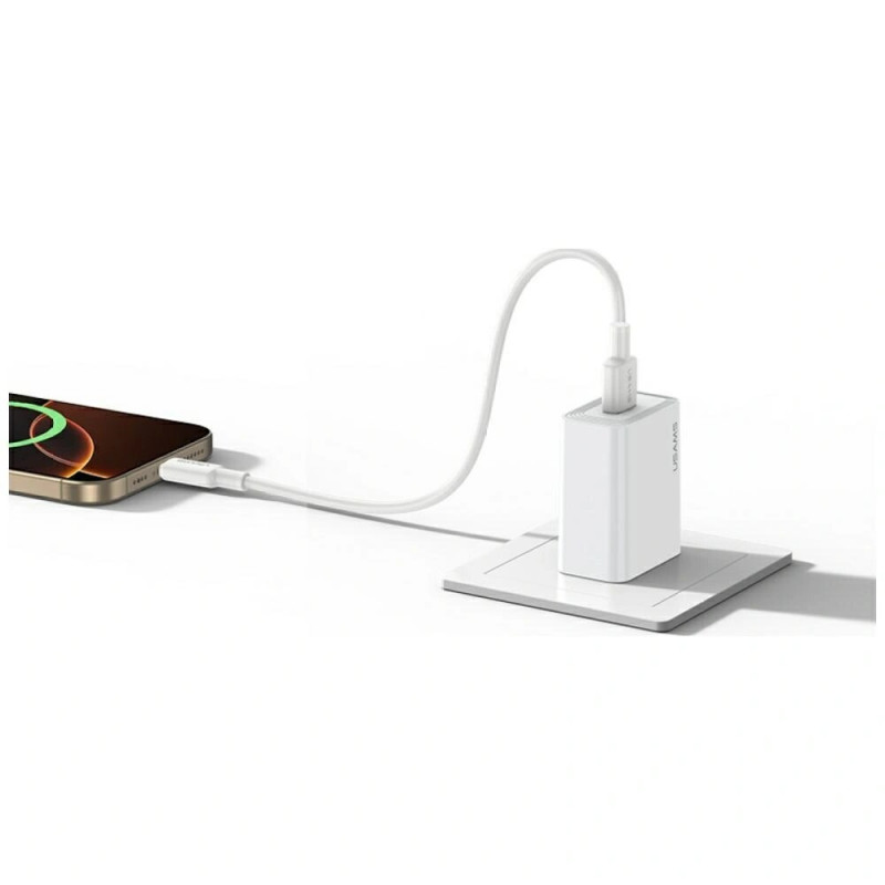 Carregador de parede USB-A USAMS CC326 T69, 10,5 W, 2,1 A, branco