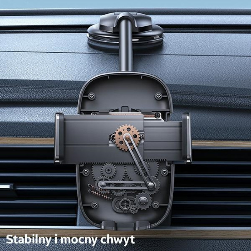 Suporte de telemóvel para painel de automóvel USAMS US-ZJ065 com ventosa, preto (ZJ065ZJ01)