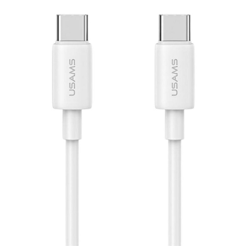 Carregador de parede USAMS CC339 T76 45W GaN USB-C com cabo SJ711 USB-C para USB-C (1 m), branco
