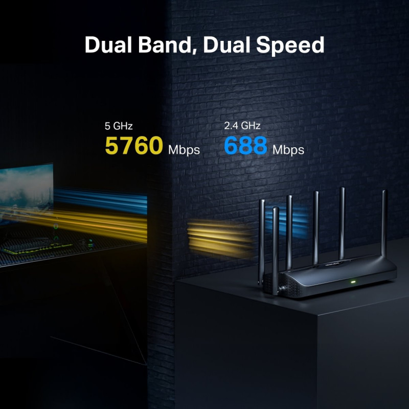 Router Wi-Fi 7 de dupla banda Mercusys MR37BE, até 6500 Mbps
