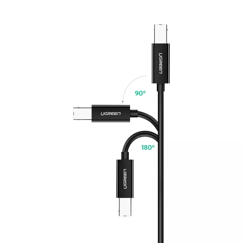 Cabo de impressora Ugreen US241 USB-C 2.0 para USB-B, 1 m, preto