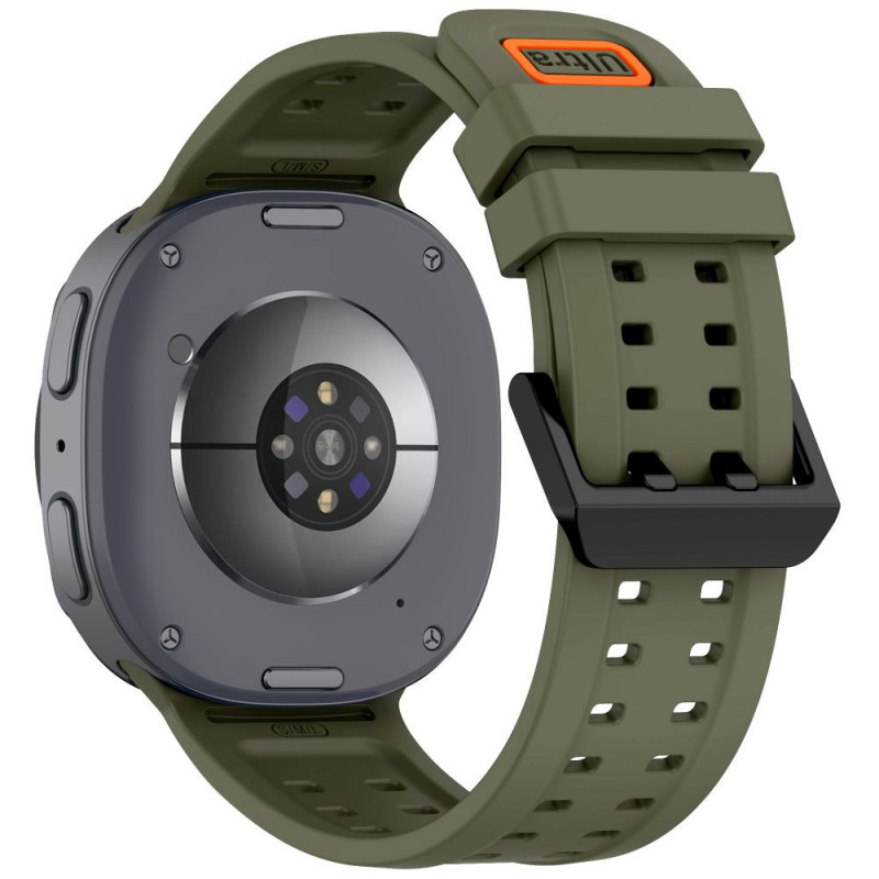 Pulseira Tech-Protect Silicone Air para Samsung Galaxy Watch 8 / 9 / Classic 40 / 44 / 46 mm, verde-oliva