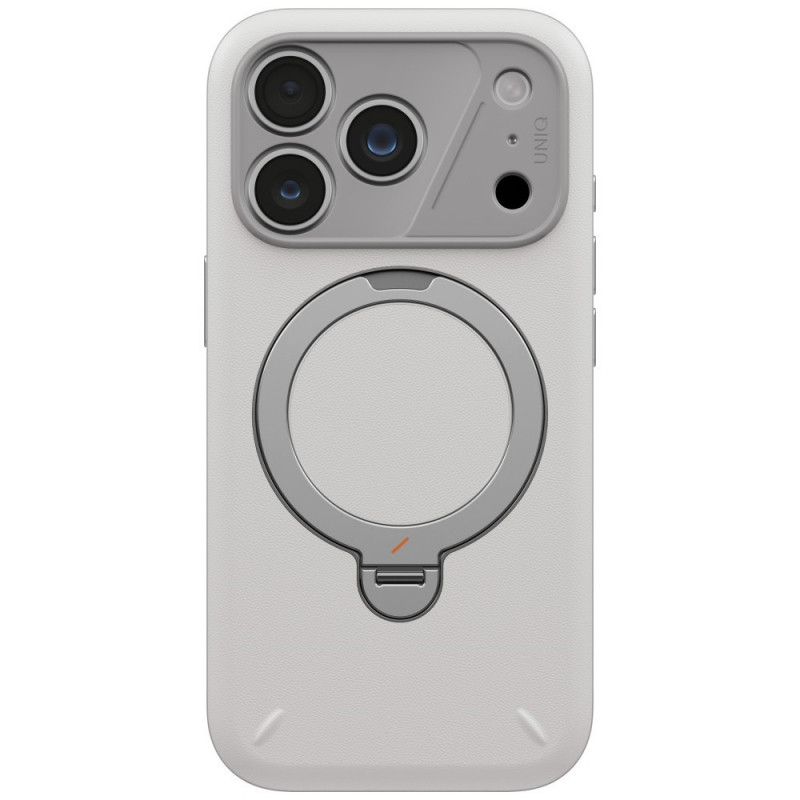 Capa UNIQ Elix para Apple iPhone 18 Pro / 17 Pro, suporte rotativo 360, cinza-claro