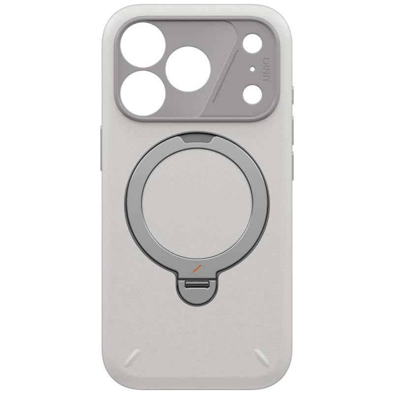 Capa UNIQ Elix para Apple iPhone 18 Pro / 17 Pro, suporte rotativo 360, cinza-claro