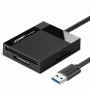 Leitor de cartões Ugreen CR125 USB 3.0, SD / microSD / CF / MS, preto