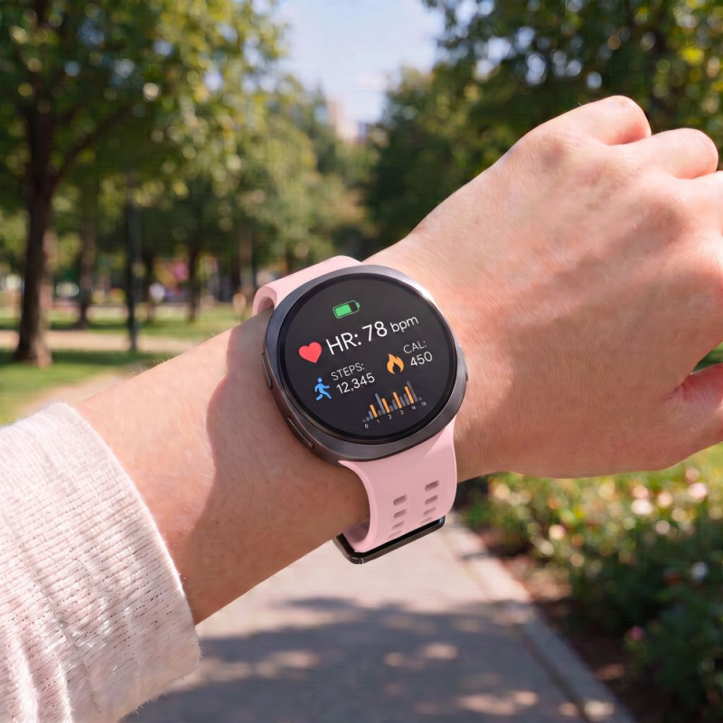 Pulseira Tech-Protect Silicone Air para Samsung Galaxy Watch 8 / 9 / Classic 40 / 44 / 46 mm, rosa em pó