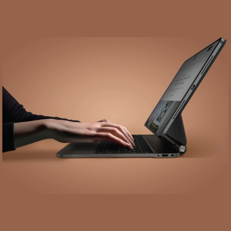 Capa inteligente magnética UNIQ Venno Pro com teclado para Apple iPad Air 11 2024/2025, iPad Air 10.9 2022/2020, iPad Pro 11 2022/2021, caramelo
