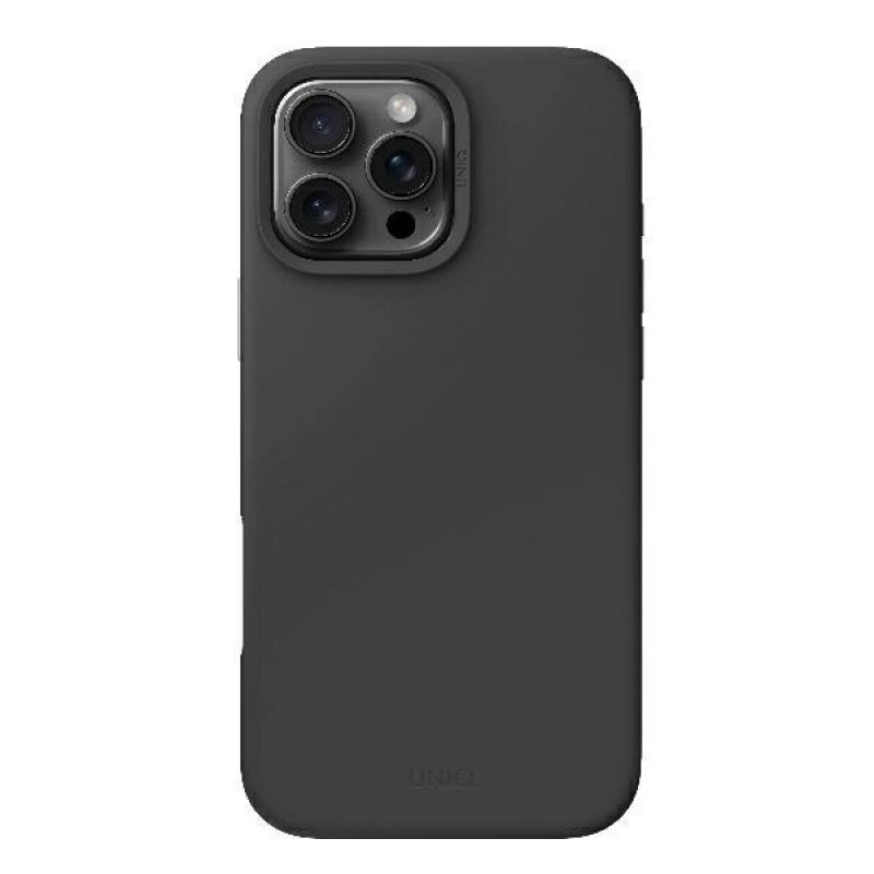 Capa UNIQ Lino Hue para Apple iPhone 16 Pro, carregamento Magclick, cinzento carvão
