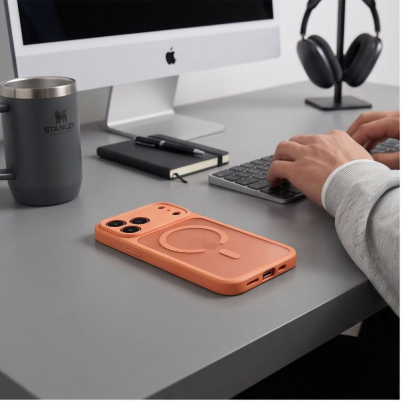 Capa Tech-Protect BasicMag MagSafe para Apple iPhone 17 Pro / 18 Pro, Cosmic Orange mate