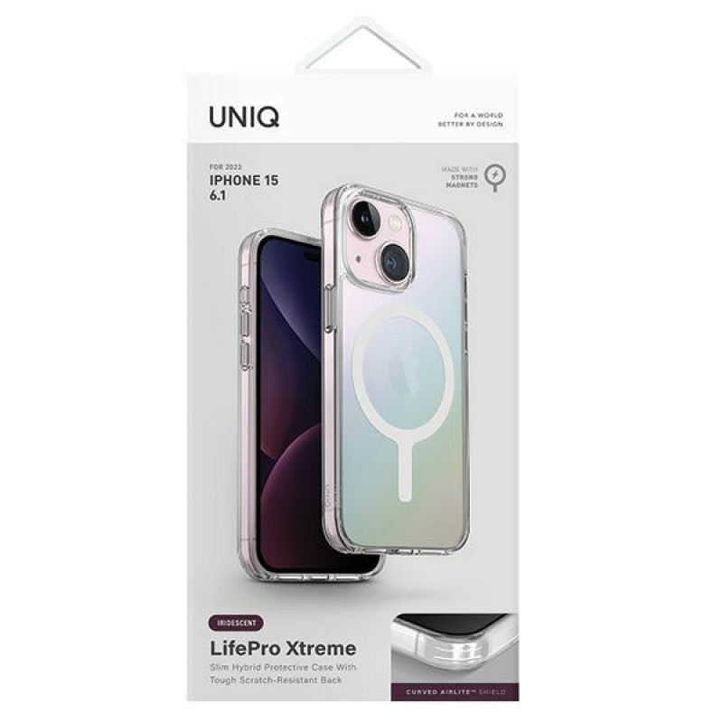 Capa de carregamento MagClick UNIQ LifePro Xtreme para Apple iPhone 15, iridescente
