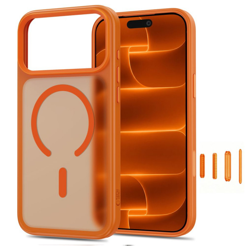 Capa Tech-Protect Magmat MagSafe CC para Apple iPhone 17 Pro Max / 18 Pro Max, laranja cósmico mate