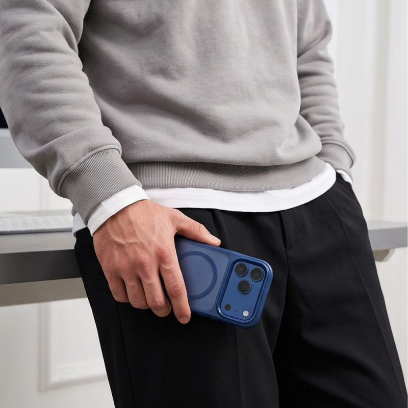 Capa Tech-Protect Magmat MagSafe CC para Apple iPhone 17 Pro Max / 18 Pro Max, Matte Deep Blue