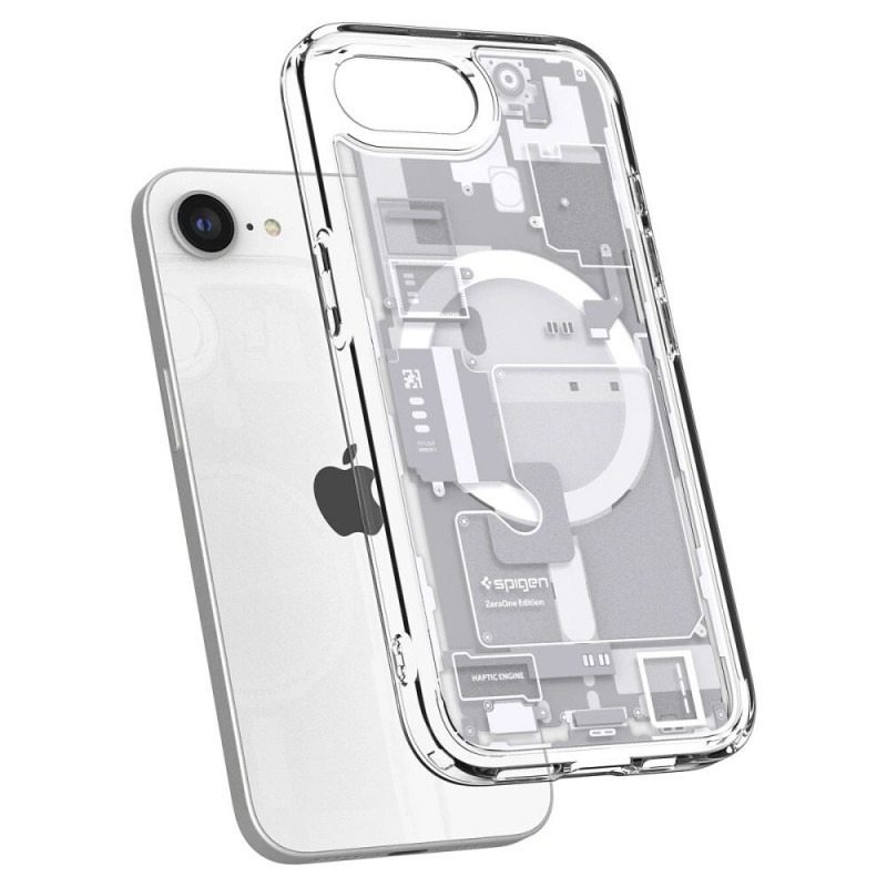 Capa Spigen Ultra Hybrid Mag MagSafe para Apple iPhone 17e / 16e, Zero One, branca