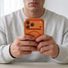 Capa Magmat MagSafe CC Tech-Protect para Apple iPhone 17 Pro Max / 18 Pro Max, laranja cósmica / transparente