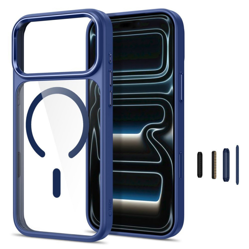Capa Tech-Protect Magmat MagSafe CC para Apple iPhone 17 Pro / 18 Pro, Deep Blue / transparente