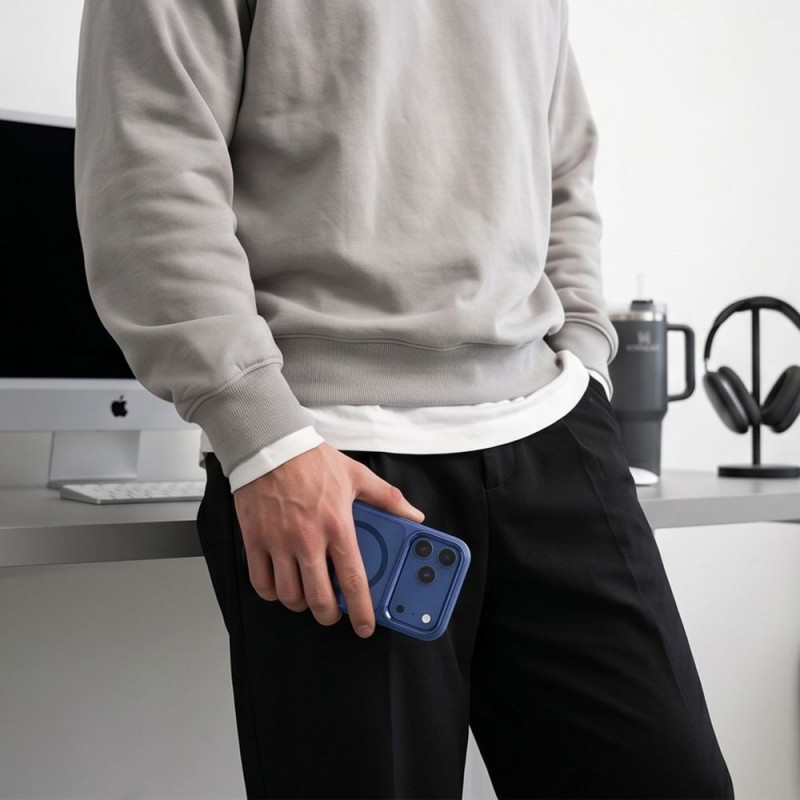Capa Tech-Protect Magmat MagSafe CC para Apple iPhone 17 Pro / 18 Pro, Deep Blue / transparente