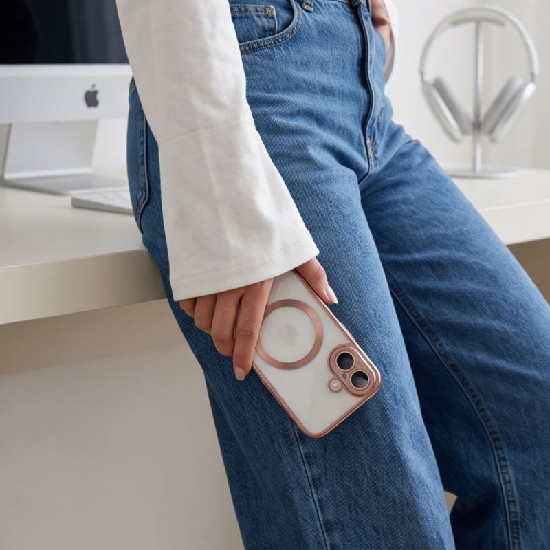 Capa MagFlex MagSafe Tech-Protect para Apple iPhone 17, Shiny Rose Gold