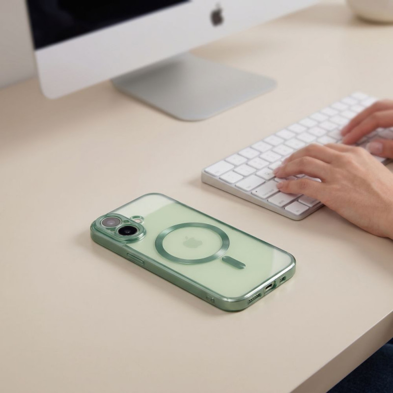 Capa MagFlex MagSafe Tech-Protect para Apple iPhone 17, verde-salva mate