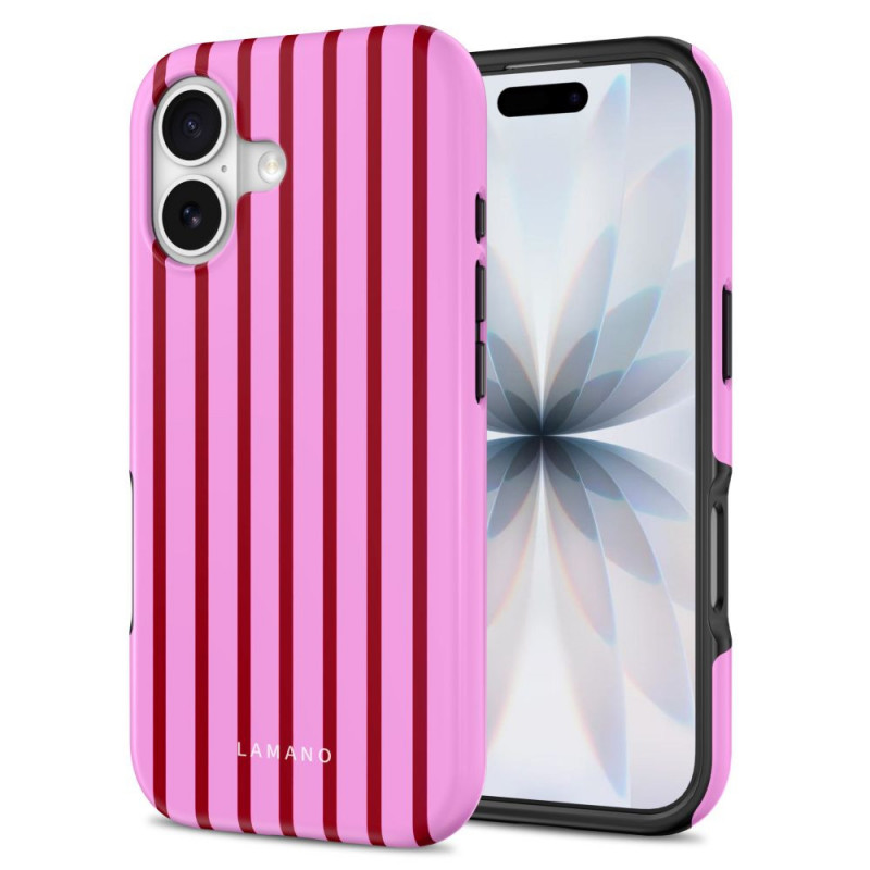 Capa Tech-Protect Lamano MagSafe para Apple iPhone 17, Candy Crush, vermelha e rosa