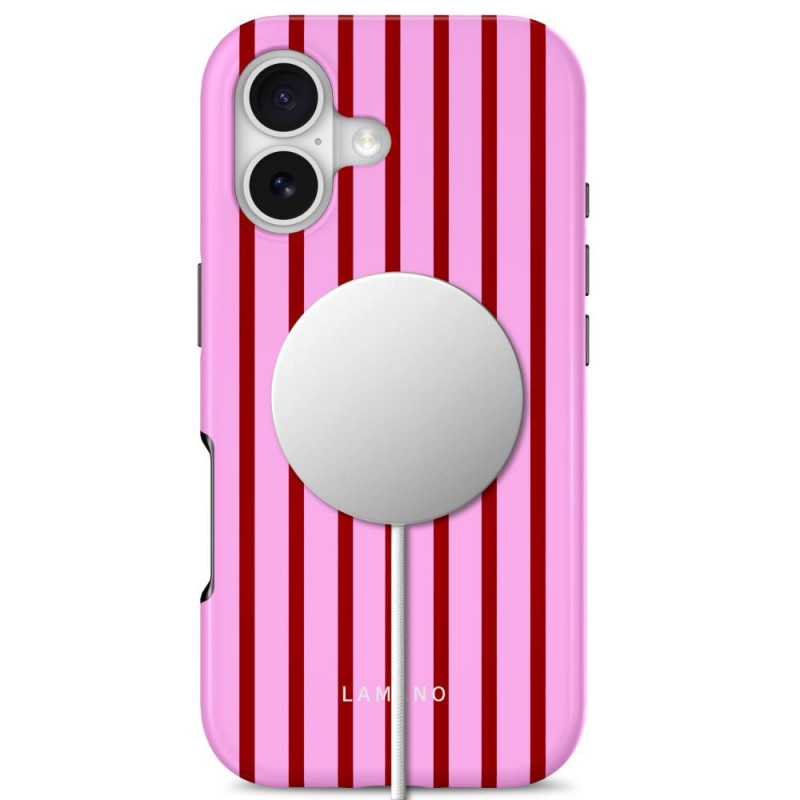 Capa Tech-Protect Lamano MagSafe para Apple iPhone 17, Candy Crush, vermelha e rosa