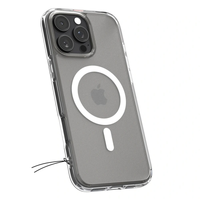 Capa Ultra Hybrid Mag MagSafe Spigen para Apple iPhone 16 Pro, transparente frost