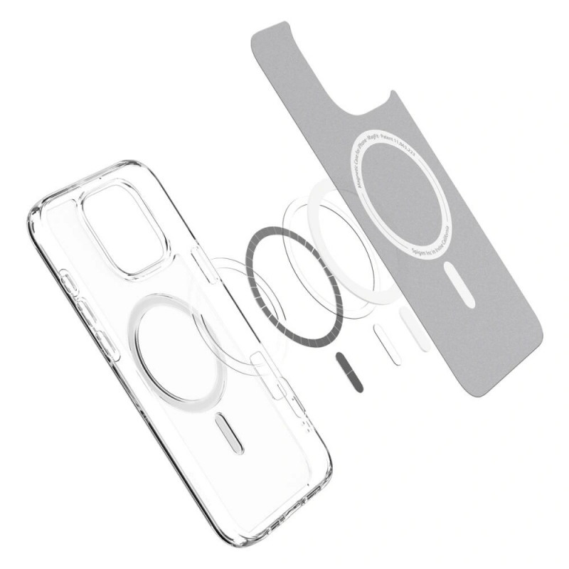 Capa Ultra Hybrid Mag MagSafe Spigen para Apple iPhone 16 Pro, transparente frost
