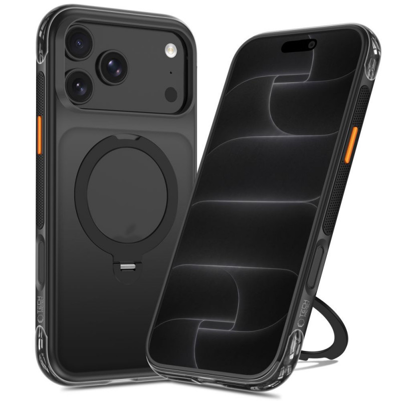 Capa Tech-Protect MagAir Stand MagSafe CC para Apple iPhone 17 Pro Max / 18 Pro Max, preto mate