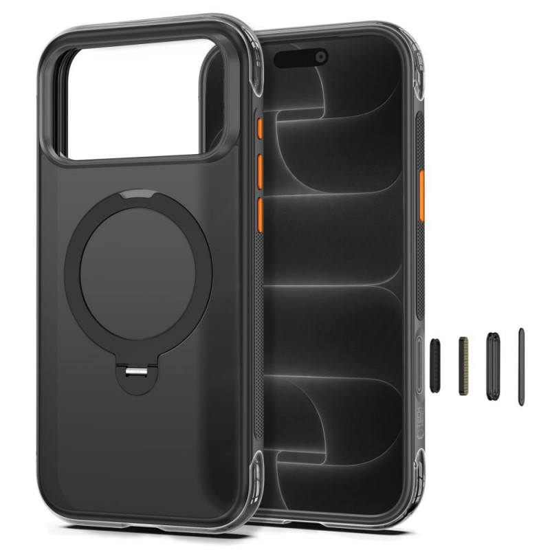 Capa Tech-Protect MagAir Stand MagSafe CC para Apple iPhone 17 Pro / 18 Pro, preto mate