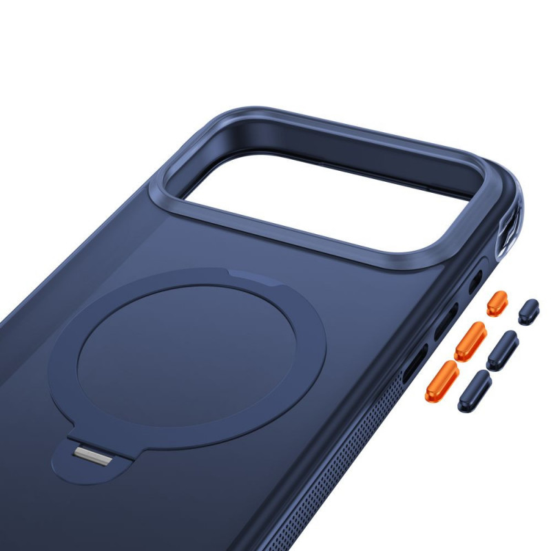 Capa MagAir Stand MagSafe CC Tech-Protect para Apple iPhone 17 Pro Max / 18 Pro Max, Matte Deep Blue