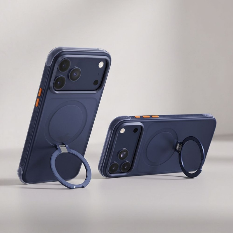 Capa MagAir Stand MagSafe CC Tech-Protect para Apple iPhone 17 Pro Max / 18 Pro Max, Matte Deep Blue