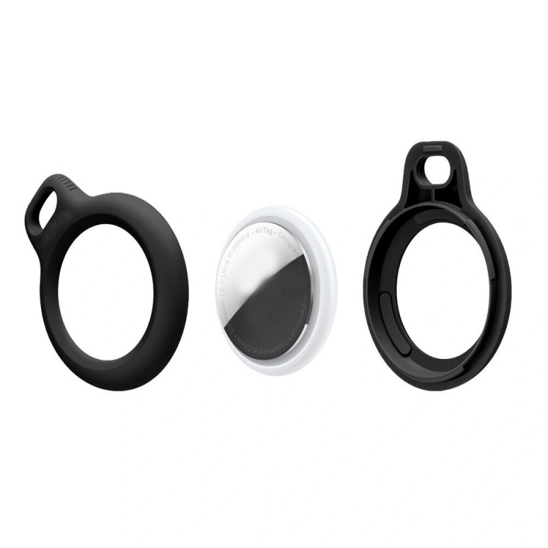 Capa de porta-chaves Tech-Protect Rough Chain para Apple AirTag, preta (2 un.)