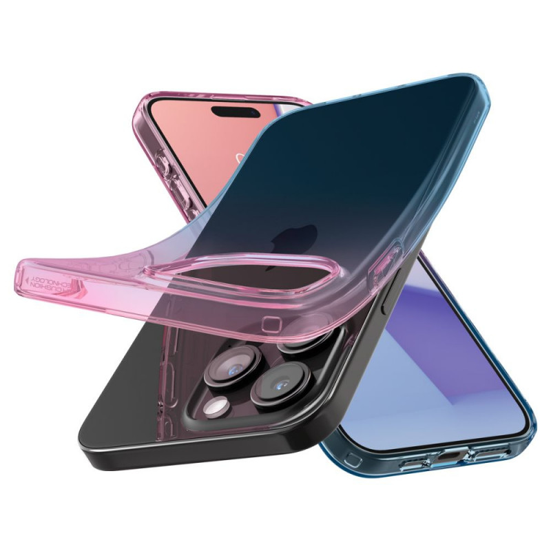 Capa Liquid Crystal Spigen para Apple iPhone 15 Pro, rosa degradê