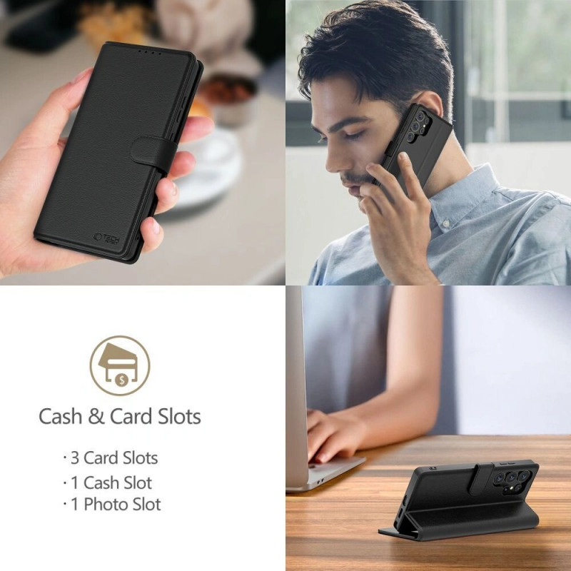 Capa Carteira Tech-Protect para Samsung Galaxy A36 5G, Preto Mate (THP3840)