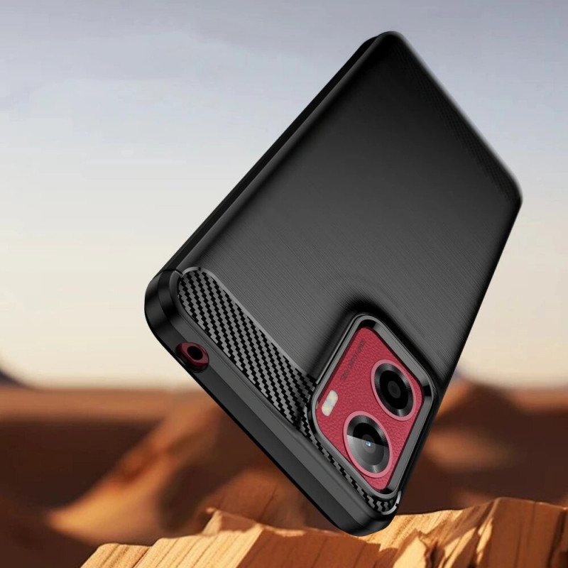 Capa Tech-Protect TPUCarbon para Motorola Moto G05 / E15, preta