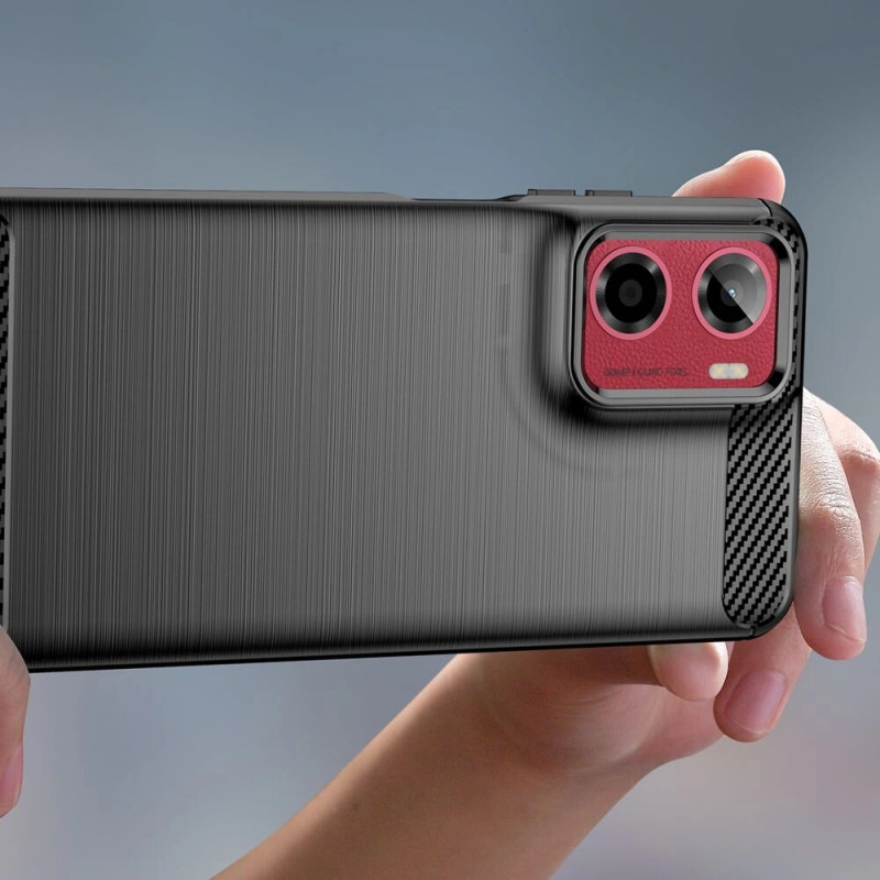 Capa Tech-Protect TPUCarbon para Motorola Moto G05 / E15, preta