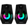 Colunas de computador SVEN 370 alimentadas por USB, pretas, 2.0, 6 W, luz RGB