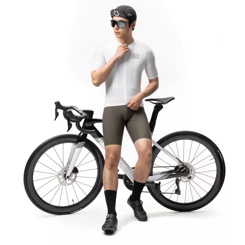 Camisola de ciclismo de manga curta Rockbros YDDX011 Diamond, tamanho M, branca