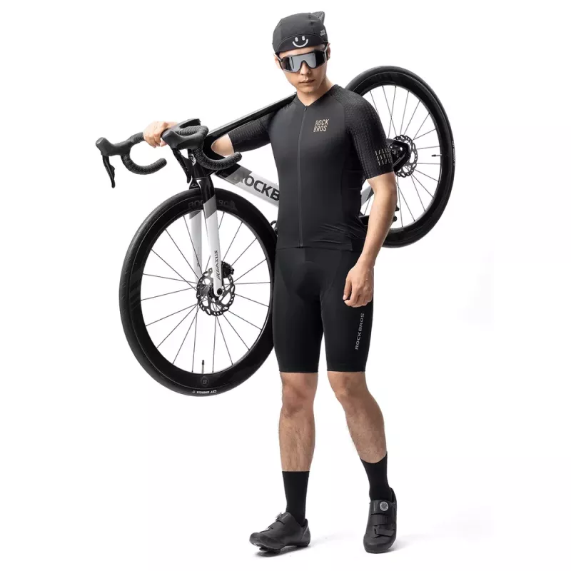 Camisola de ciclismo de manga curta Rockbros YDDX011 Diamond, tamanho XL, preta