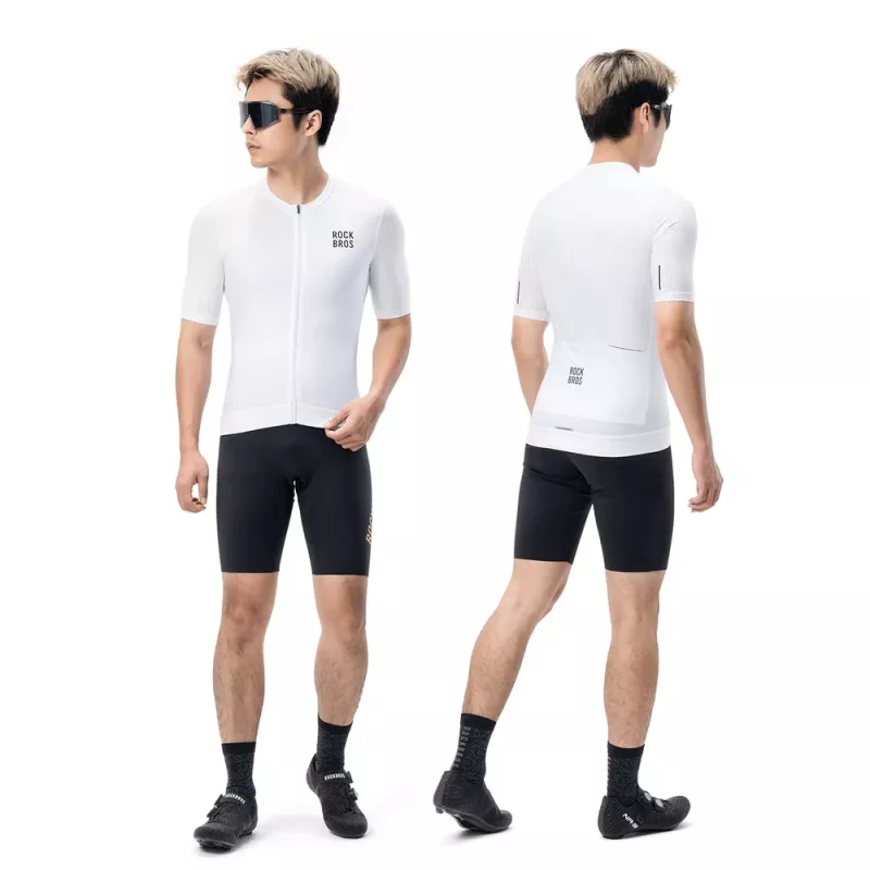 Camisola de ciclismo de manga curta Rockbros 15200025, tamanho XL, branca