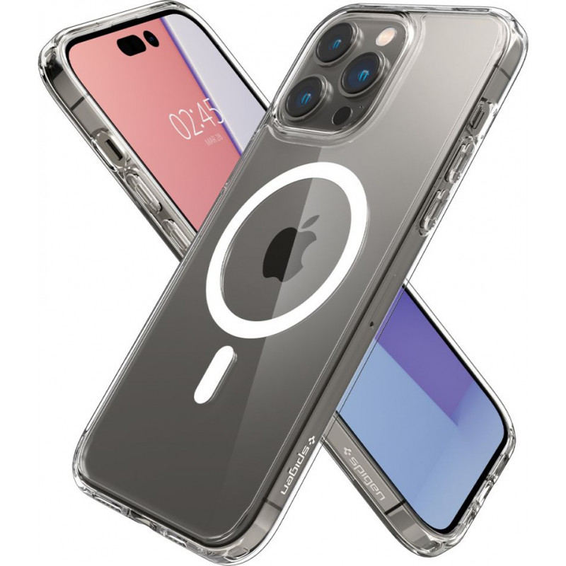 Capa MagSafe Spigen Ultra Hybrid Mag (ACS04969) para Apple iPhone 14 Pro, branca