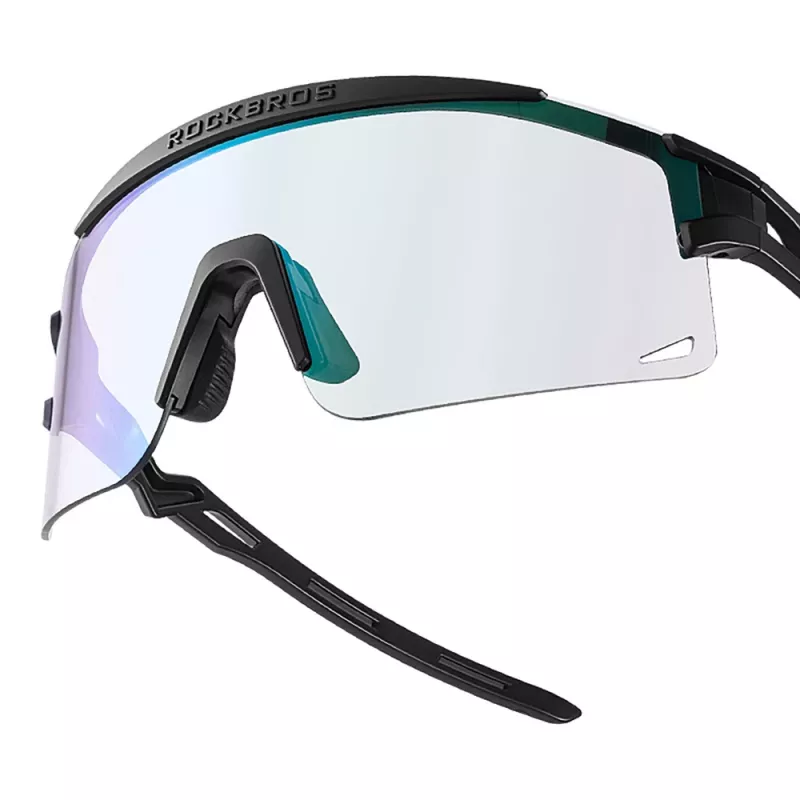 Óculos de ciclismo fotocromáticos Rockbros com proteção UV e inserto corretivo, pretos