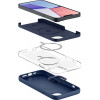 Capa MagSafe Spigen Silicone Fit Mag (ACS04921) para Apple iPhone 14 Plus / 15 Plus, azul-marinho